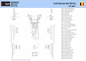 Infiniti Q50 V37 2014–present Inleg dashboard Interieurset aansluitend en pasgemaakt 39 Delen