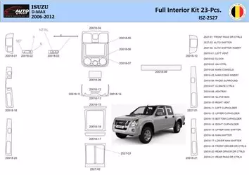 Isuzu D-Max Inleg dashboard Interieurset aansluitend en pasgemaakt 23 Delen