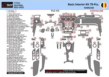 Ford Mustang 2015-2023 Interior WHZ Dashboard trim kit 67 Parts