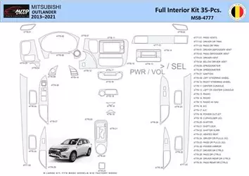 Mitsubishi Outlander 2013-2021 Interior WHZ Dashboard trim kit 35 Parts