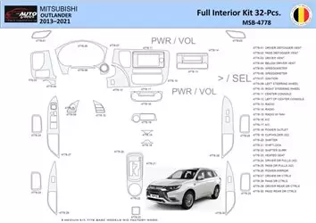 Mitsubishi Outlander 2013-2021 Interior WHZ Dashboard trim kit 32 Parts