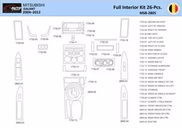 Mitsubishi Galant 2004-2012 Interior WHZ Dashboard trim kit 26 Parts