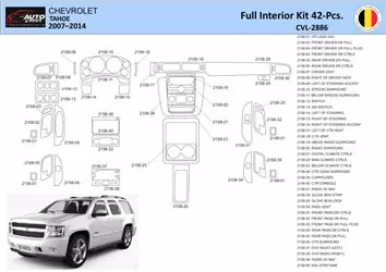 Chevrolet Tahoe 2007-2014 Inleg dashboard Interieurset aansluitend en pasgemaakt 42 Delen