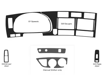 Camión Kenworth T680 - Año 2013-2021 Kit de moldura de tablero de estilo interior