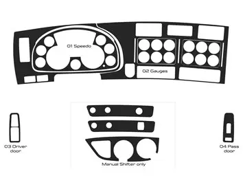 Kenworth T880 Camion 2013-2021 Kit de garnitures de tableau de bord de style intérieur - 1 - habillage decor de tableau de bord