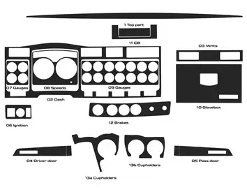 Kenworth W900 Truck- Year 2019-2022 Interior Style Dash Trim Kit Combo Package Kenworth W900 Truck- Year 2019-2022 Interior Style Dash Trim Kit Combo Package