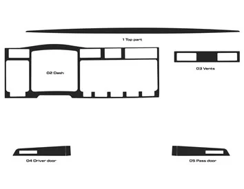 Camioneta Kenworth W900 - Año 2019-2022 Kit de molduras para tablero de selección original interior