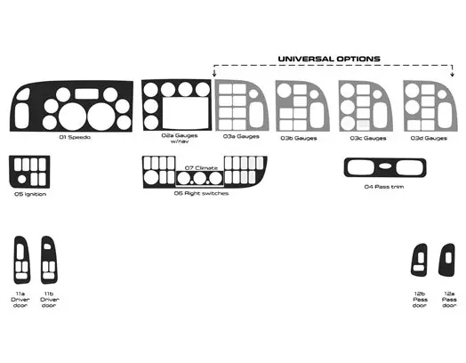 Peterbilt 365 Truck - Year 2016-2021 Interior Cabin Style Full Dash trim kit