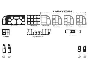 Peterbilt 365 2016–2021 Innenausstattung im Kabinenstil, komplettes Dash-Verkleidungsset - 2- Cockpit Dekor Innenraum