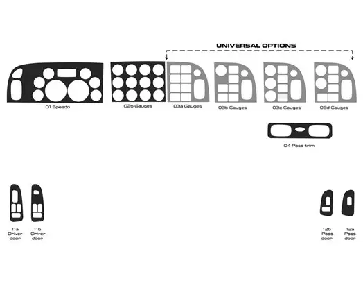 Peterbilt 365 Truck - Year 2016-2021 Interior Cabin Style Much Original Dash trim kit