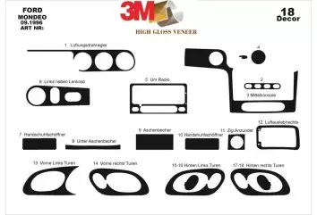 Ford Mondeo 10.96-09.00 3M 3D Interior Dashboard Trim Kit Dash Trim Dekor 18-Parts