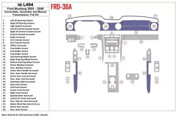 FORD Ford Mustang 2005-2009 Folding roof-Cabrio, Full Set Interior BD Dash Trim Kit €72.99