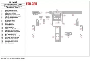 FORD Ford Mustang 2005-2009 Soft roof-Coupe, Basic Set Interior BD Dash Trim Kit €59.99