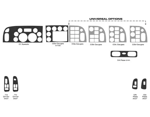 Peterbilt 365 Truck - Year 2016-2021 Interior Cabin Style Much Original Dash trim kit