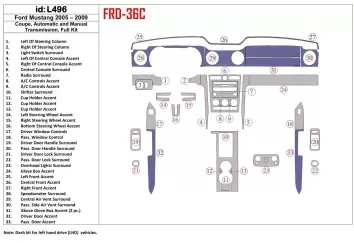 FORD Ford Mustang 2005-2009 Soft roof-Coupe, Full Set Interior BD Dash Trim Kit €72.99