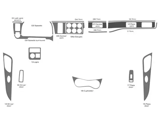 Peterbilt 567 Truck - Year 2022-2023 Interior Cabin Style Full Dash trim kit