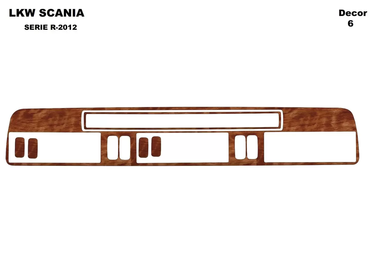 Scania R-Serie R2 HighLine 2009 3D Innenraum Armaturenbrett Zierleiste Dekor 6-teilig