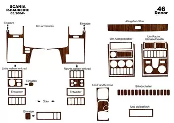 Scania R-Series R1 Reihe 05.04-09.09 3D Interior Dashboard Trim Kit Dash Trim Dekor 46-Parts