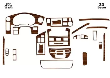 Daf XF106/116 2013 3D Decor de carlinga su interior del coche 23-Partes