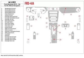 FORD Ford Mustang 2010-UP Full Set, Without NAVI Interior BD Dash Trim Kit €64.99