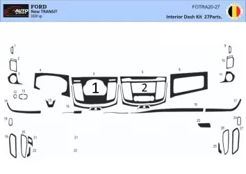 Ford New Transit 2020 Kit Rivestimento Cruscotto all'interno del veicolo Cruscotti personalizzati 27-Decori