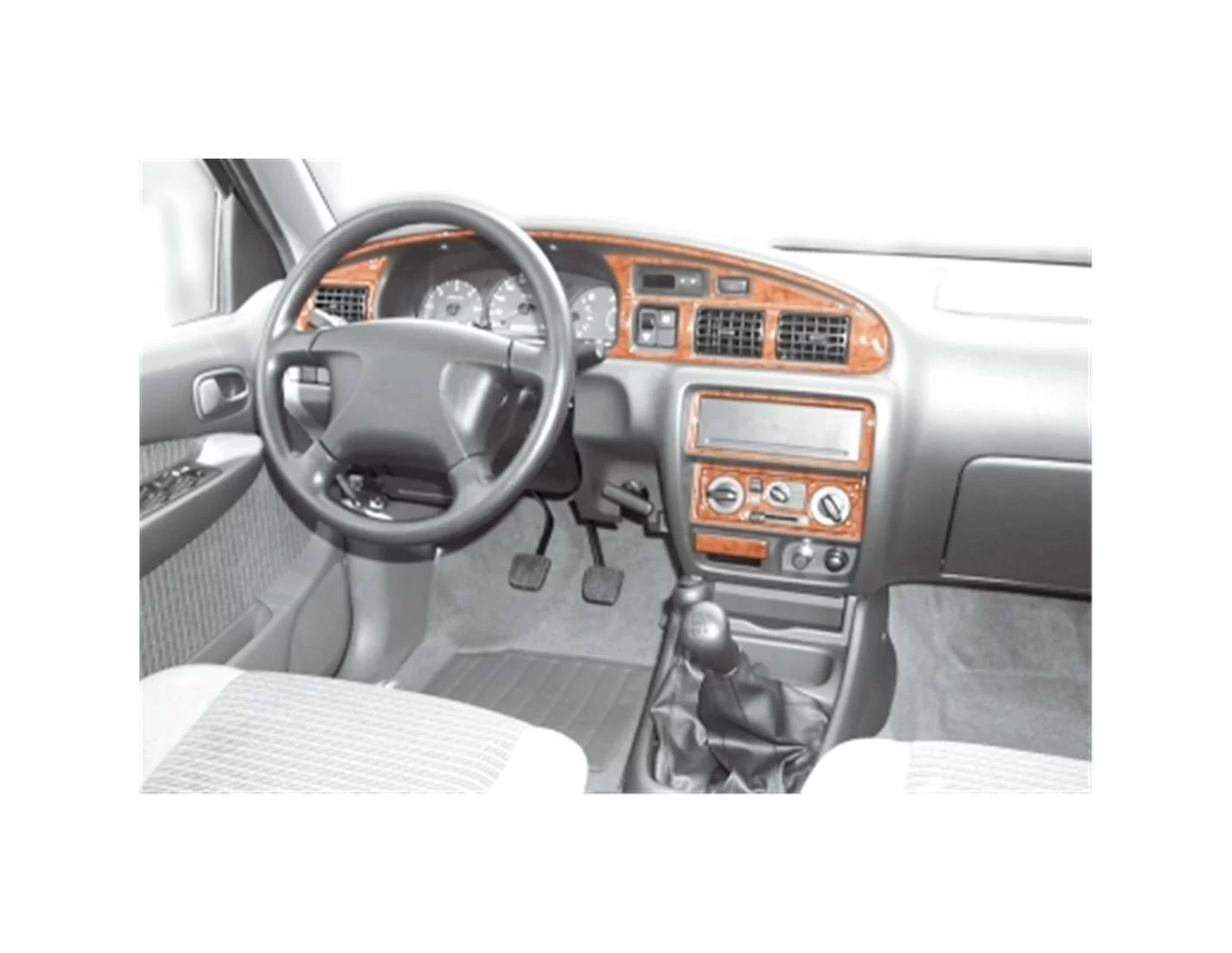 Ford Ranger 06.99-06.06 3D Decor de carlinga su interior del coche 12-Partes