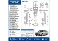 Volkswagen Jetta 2005-2009 cambio manuale, climatizzatore kit cruscotto 3D