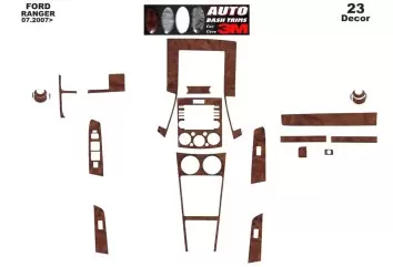 Ford Ranger Full Set 07.06-12.10 3D Decor de carlinga su interior del coche 23-Partes