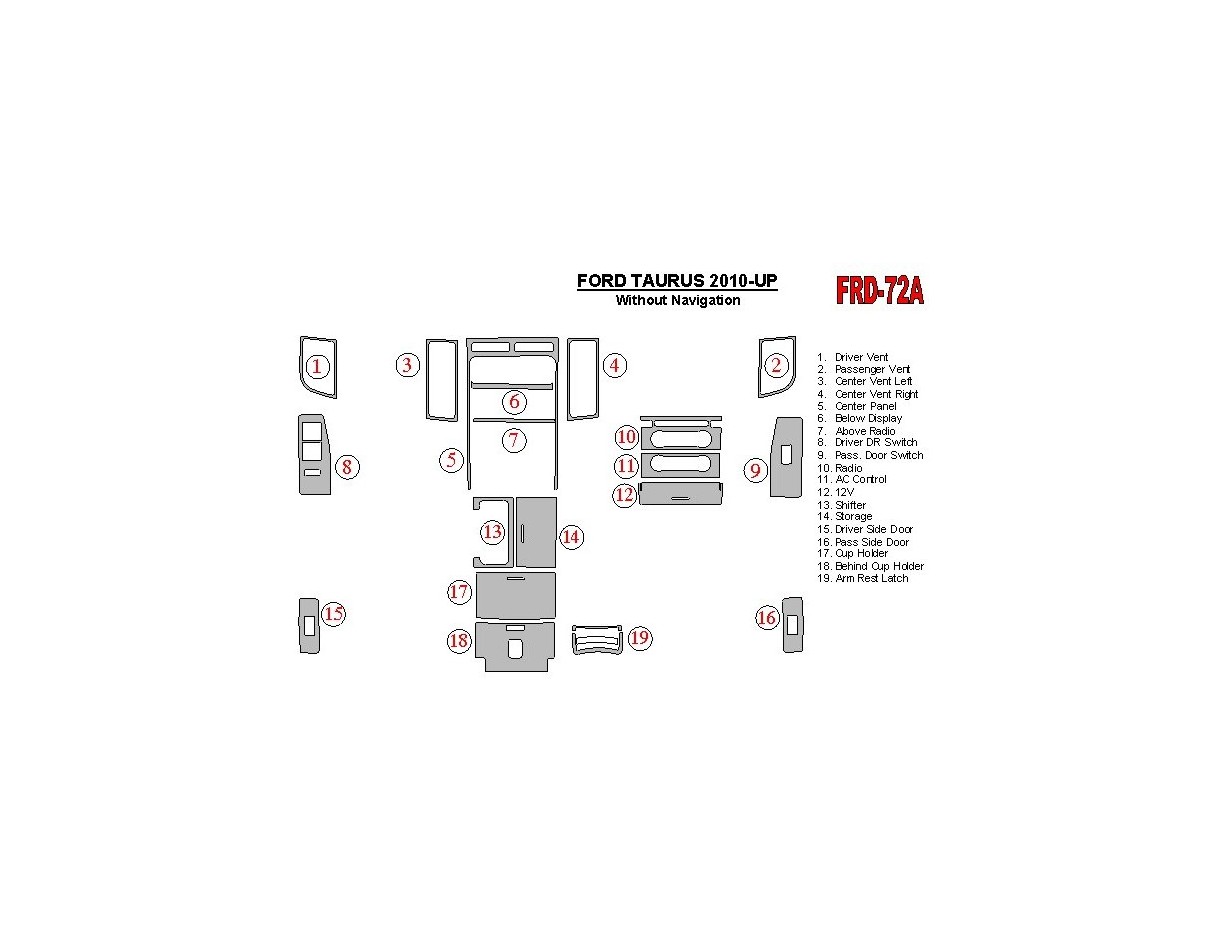 Ford Taurus 2010-UP Cruscotto BD Rivestimenti interni