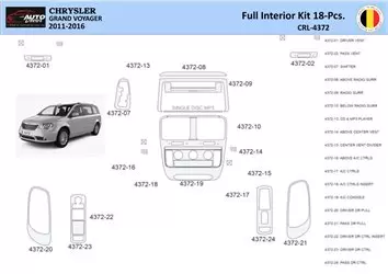 Chrysler Grand Voyager 2011-2016 Interior WHZ Dashboard trim kit 18 Parts