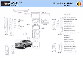 Chevrolet Traverse 2013-2017 Decor de carlinga su interior del coche 22 Partes