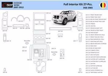 Dodge Nitro 2007-2012 Inleg dashboard Interieurset aansluitend en pasgemaakt 37 Delen