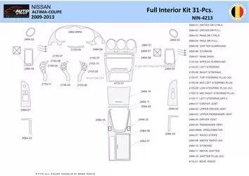 Nissan Altima 2009-2013 Inleg dashboard Interieurset aansluitend en pasgemaakt 31 Delen