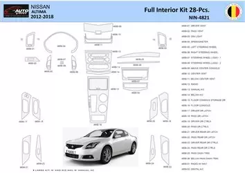 Nissan Altima 2012-2018 Kit la décoration du tableau de bord 28 Pièce - 1 - habillage decor de tableau de bord