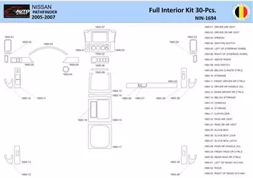 Nissan Pathfinder 205 Interior WHZ Dashboard trim kit 30 Parts