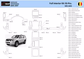 Nissan Pathfinder 205 Inleg dashboard Interieurset aansluitend en pasgemaakt 32 Delen