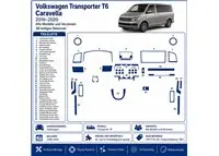Volkswagen Transporter T6 2016 kit salpicadero 3D, 38 piezas