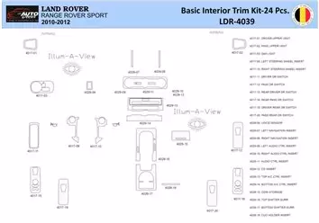 Land Rover Ranger Rover Sport 2010 Interior WHZ Dashboard trim kit 24 Parts