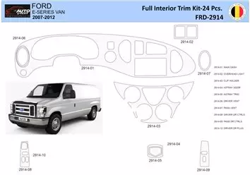 Ford E-Series E-Van 2008-2011 Kit la décoration du tableau de bord 10 Pièce - 1 - habillage decor de tableau de bord