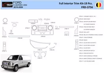 Ford E-Series E-Van 2012-2022 Interior WHZ Dashboard trim kit 19 Parts