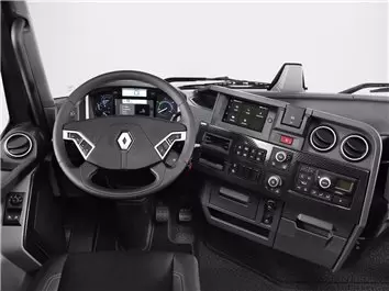 Renault Trucks T 2013-2023 3D Interior Dashboard Trim Kit Dash Trim Dekor 27-Parts