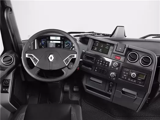 Renault Trucks T 2013-2023 Kit de molduras de tablero interior 3D Decoración de tablero 27 piezas