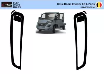 Fiat Ducato 2022 Kit de molduras de tablero interior de puertas 3D Decoración de tablero 6 piezas - DUCATO - 1