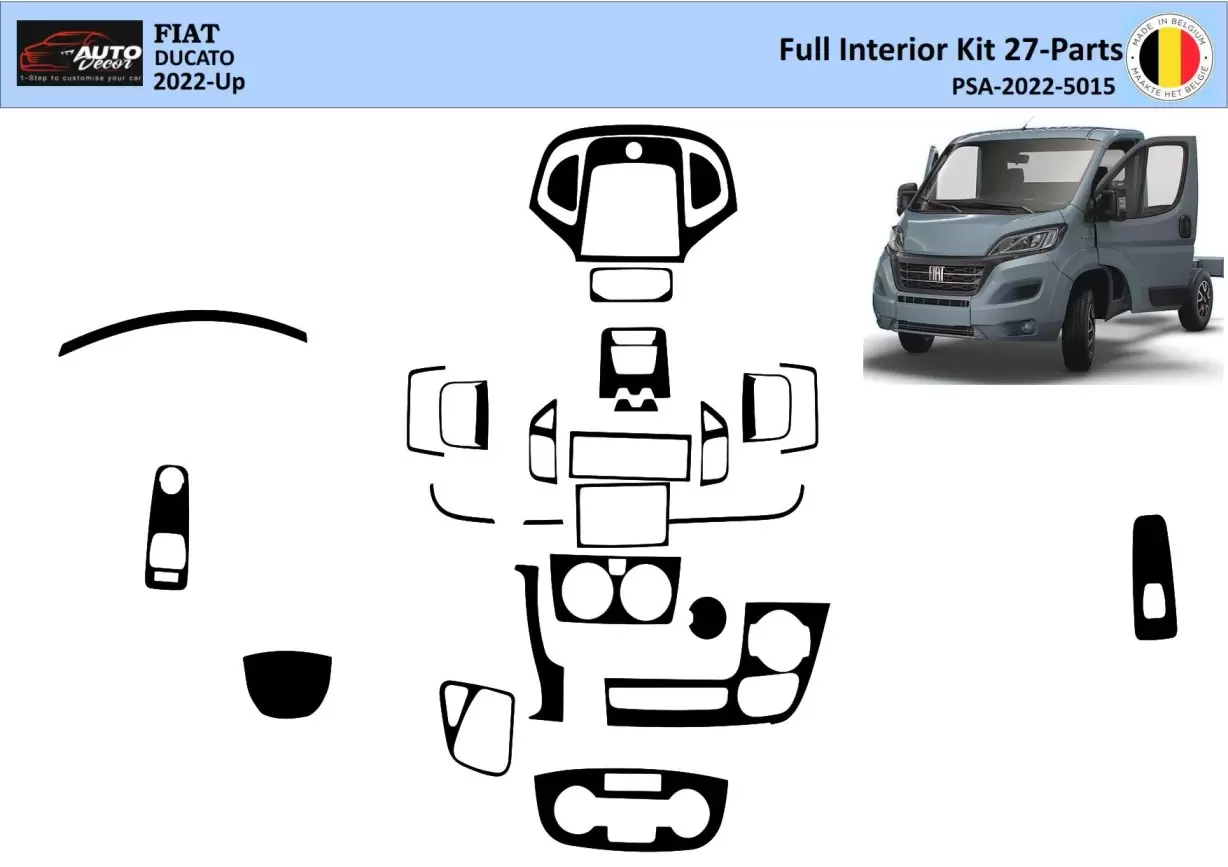 Fiat Ducato 2022 3D-Innenausstattung, Armaturenbrett-Dekor, 27-teilig – DUCATO – 1