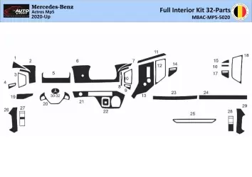 Mercedes Actros MK5 ab 2021 Full Set 3D Interior Dashboard Trim Kit Dash Trim Dekor 32-Parts - ACTROS - 2