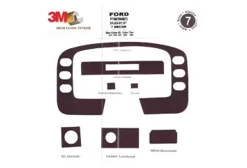 Ford Transit 01.95 - 04.973D Inleg dashboard Interieurset aansluitend en pasgemaakt op he 7 -Teile