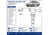 Volkswagen Jetta 1994-1998 cambio automatico kit cruscotto 3D, 18 pezzi