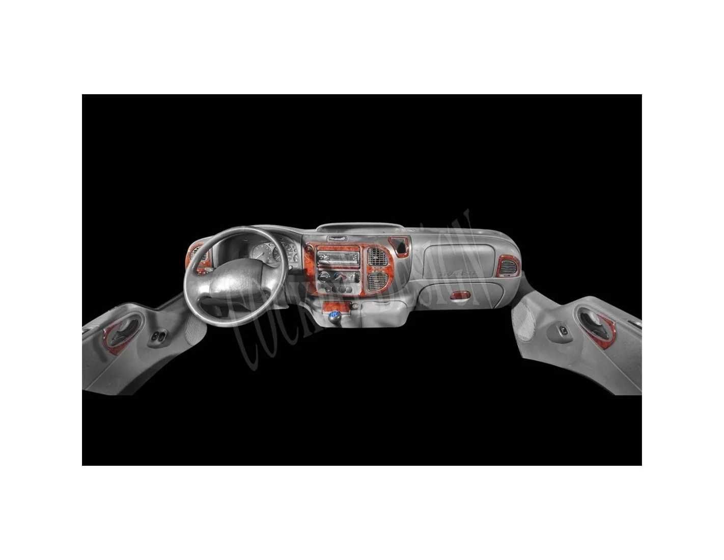 Ford Transit 03.00 - 08.06 3D Inleg dashboard Interieurset aansluitend en pasgemaakt op he 12 -Teile