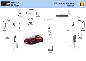 Toyota Supra 2019-2023 Manual Gearbox or Automatic Gear Mascherine sagomate per rivestimento cruscotti 28-parti