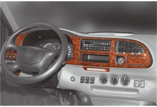 Ford Transit 05.97 - 03.00 3D Inleg dashboard Interieurset aansluitend en pasgemaakt op he 8 -Teile